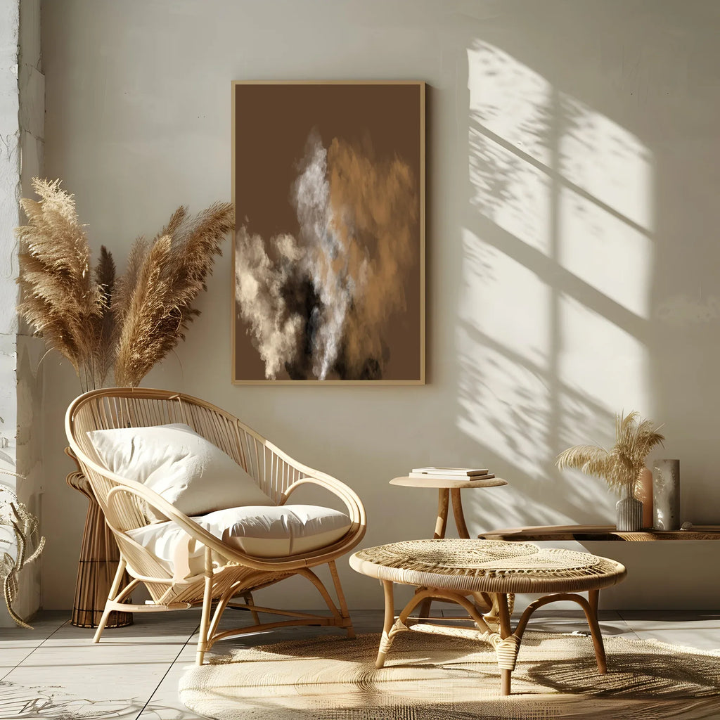 Autumnal Smoke Wall Art Print | Chocolate Brown - Larosier Prints