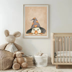 Goose In Witches Hat Print | Cute Halloween Wall Art - Larosier Prints