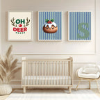 Personalised Christmas My Little Pudding Forever Print | Double Sided | Blue & Sage Green - Larosier Prints