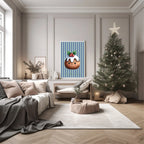 Personalised Christmas My Little Pudding Forever Print | Double Sided | Blue & Sage Green - Larosier Prints