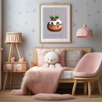 Personalised Christmas My Little Pudding Forever Print | Double Sided | Green & Pink - Larosier Prints
