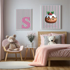 Personalised Christmas My Little Pudding Forever Print | Double Sided | Green & Pink - Larosier Prints