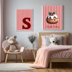 Personalised Christmas My Little Pudding Forever Print | Double Sided | Red & Pink - Larosier Prints