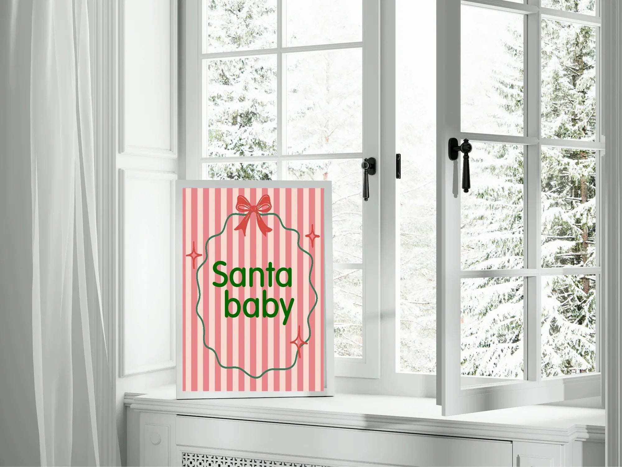 Christmas Santa Baby Forever Print | Double Sided - Larosier Prints