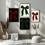 Christmas Green Velvet Bow Print | Colour Options - Larosier Prints