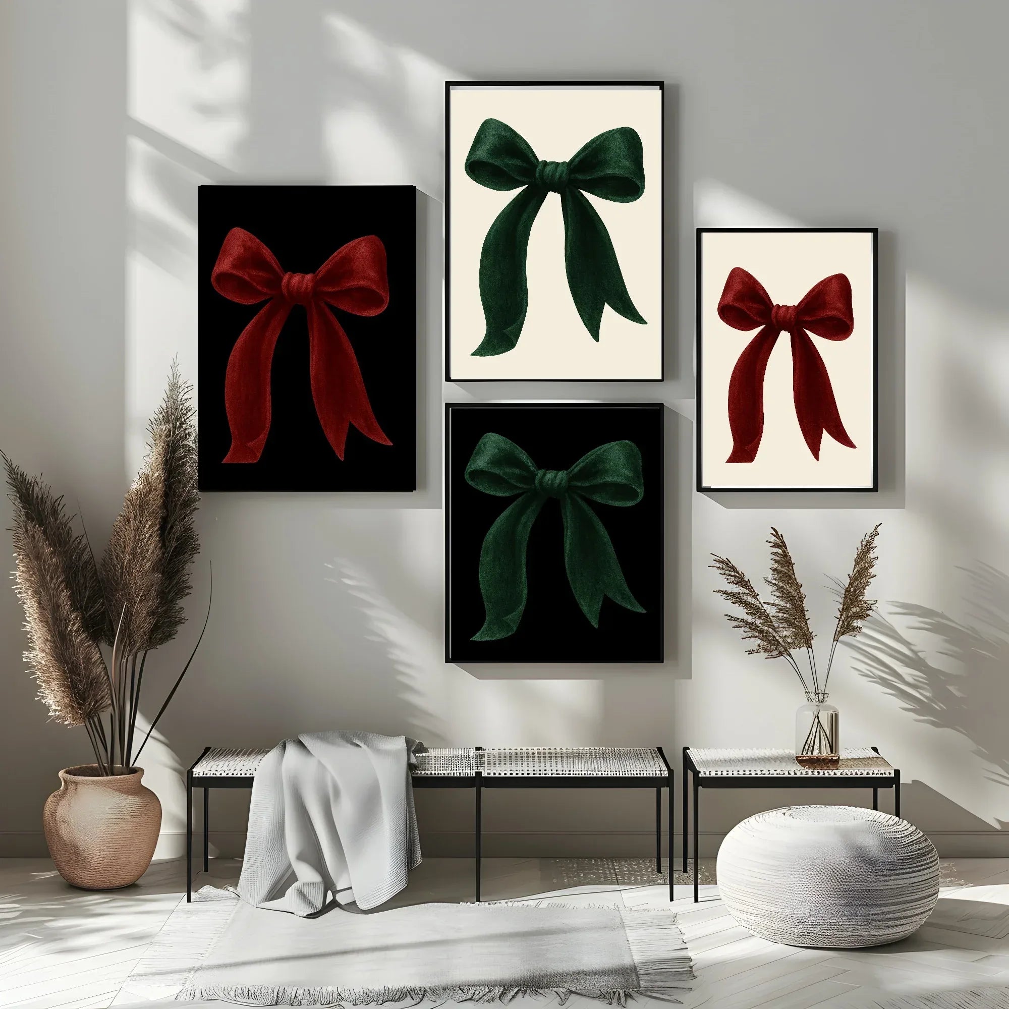 Christmas Green Velvet Bow Print | Colour Options - Larosier Prints