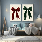 Christmas Green Velvet Bow Print | Colour Options - Larosier Prints