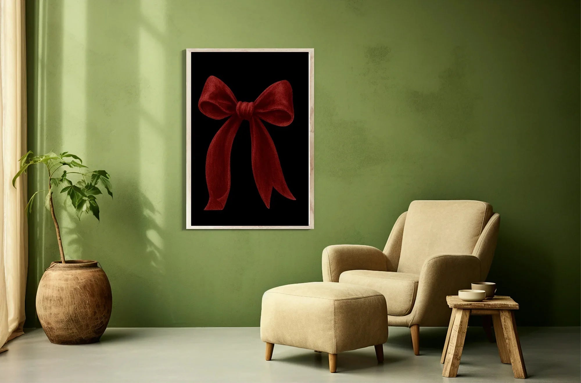 Christmas Red Velvet Bow Print | Colour Options - Larosier Prints