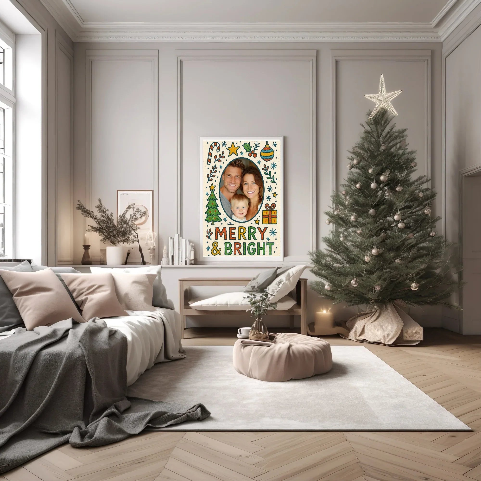 Bright Christmas Border Merry & Bright Photo Print - Larosier Prints