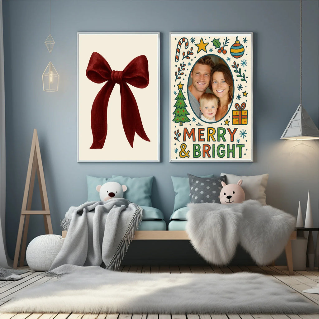 Bright Christmas Border Merry & Bright Photo Print - Larosier Prints