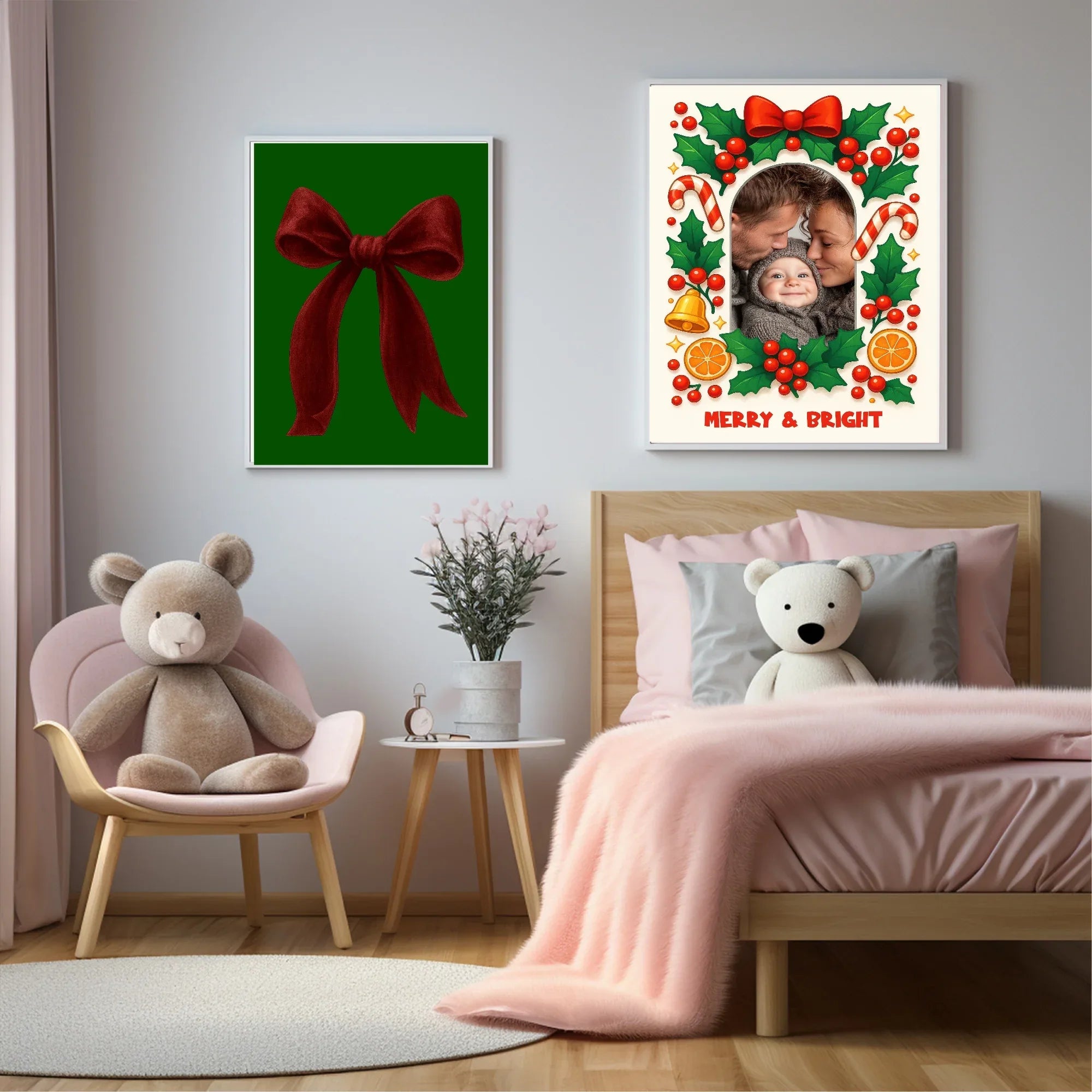 Christmas Border Merry & Bright Photo Print - Larosier Prints