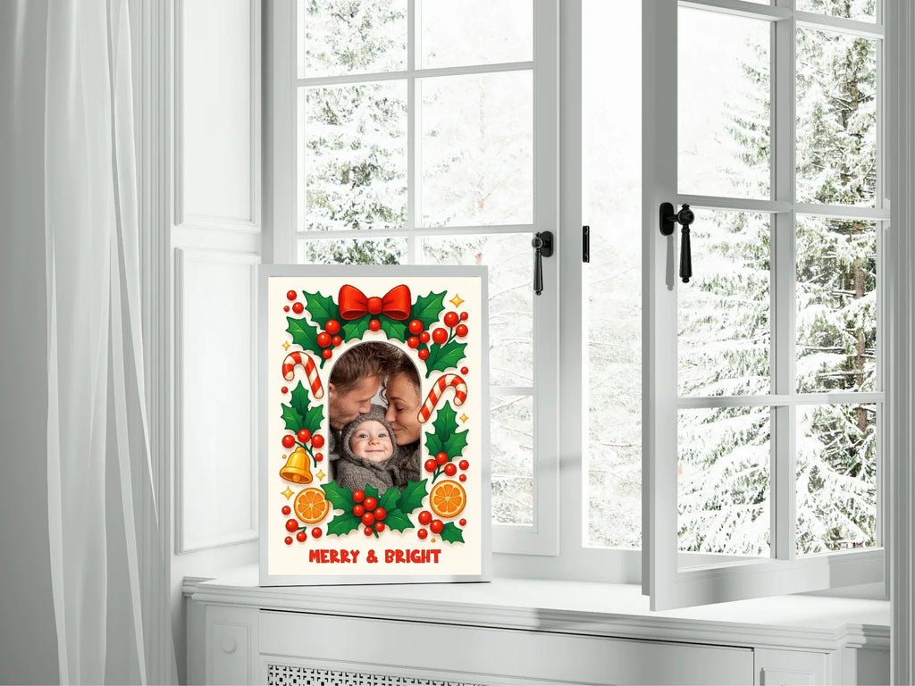Christmas Border Merry & Bright Photo Print - Larosier Prints