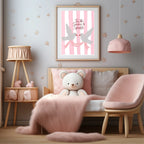 Personalised Tis The Season Bird Print | Pink Striped Wall Art - Larosier Prints