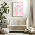 Personalised Tis The Season Bird Print | Pink Striped Wall Art - Larosier Prints