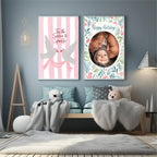 Personalised Tis The Season Bird Print | Pink Striped Wall Art - Larosier Prints