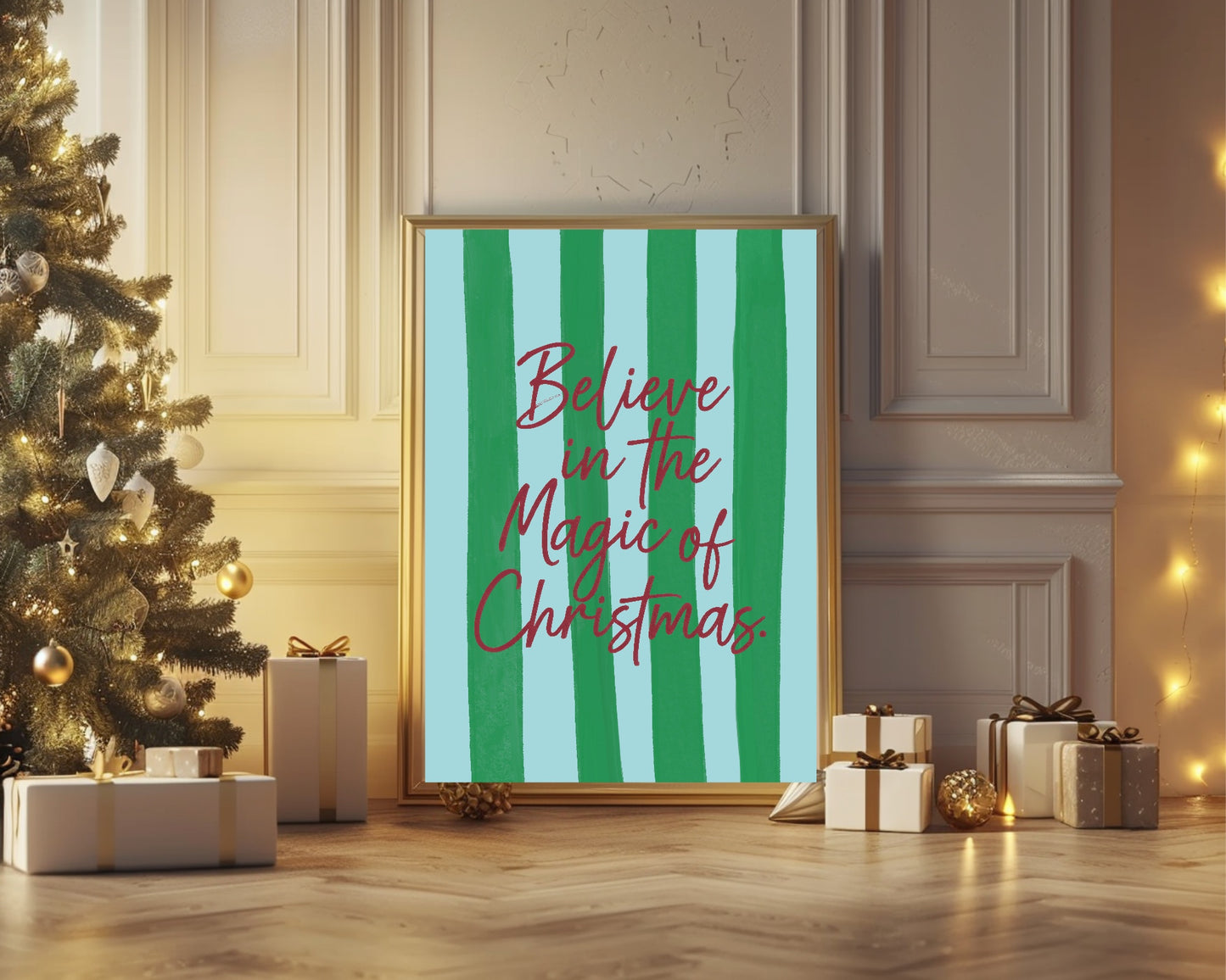 Believe In The Magic Of Christmas Print |  Seasonal Wall Art