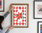 Christmas Poinsettia Print | Seasonal Wall Art | Red Or Green - Larosier Prints
