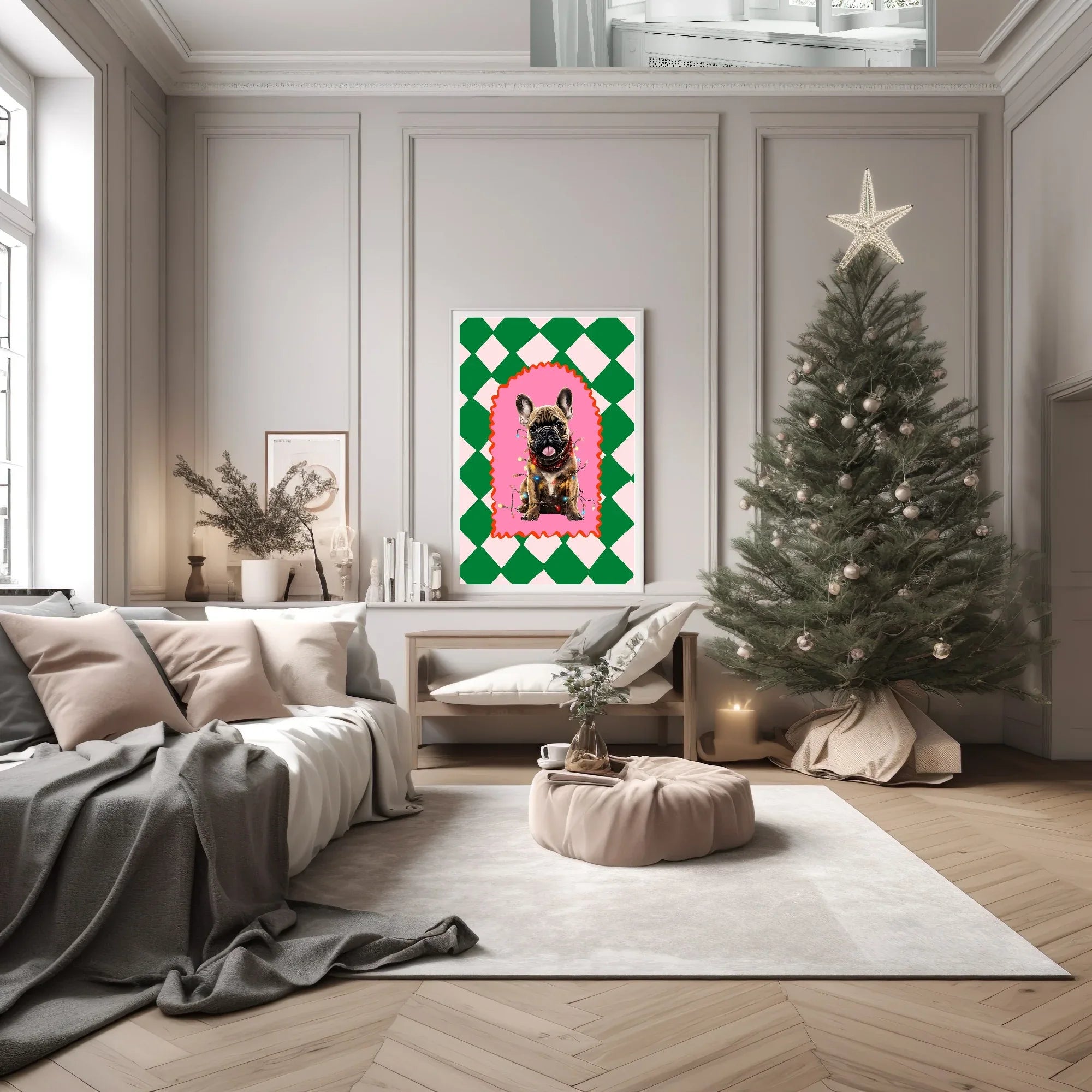 Personalised Christmas French Bulldog Forever Print | Double Sided - Larosier Prints