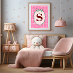 Personalised Pink Check Snowman Forever Print | Double Sided - Larosier Prints