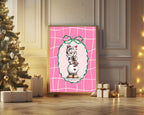Personalised Pink Check Snowman Forever Print | Double Sided - Larosier Prints