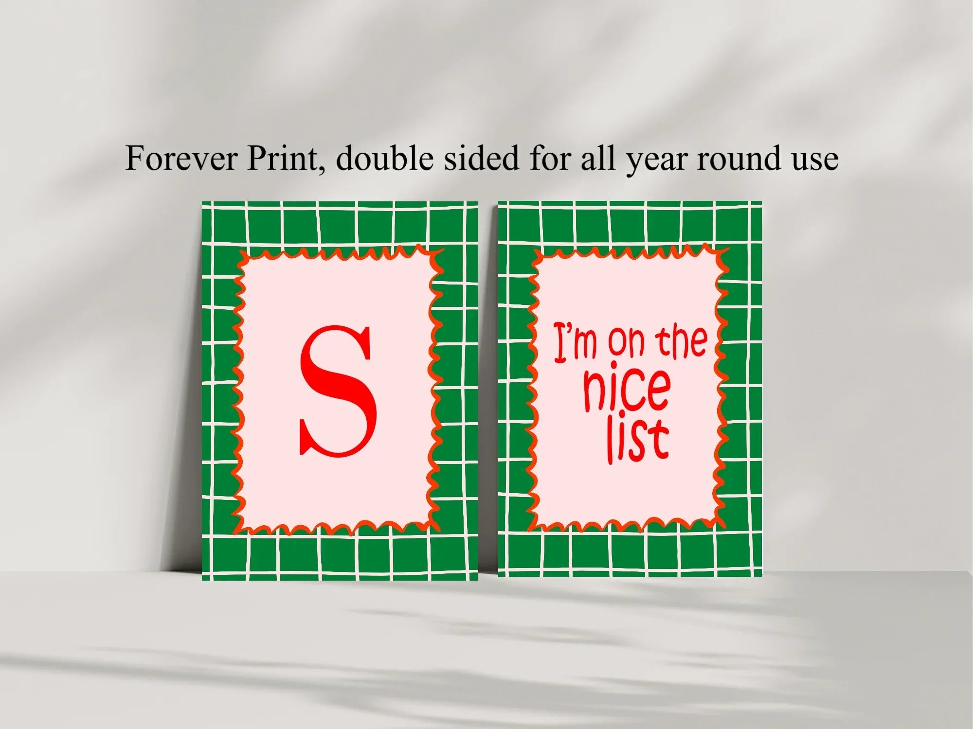 Christmas Green Check Letter to Santa Kit inc Personalised Forever Print - Larosier Prints