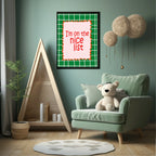 Personalised Christmas Green Check Forever Print | Double Sided - Larosier Prints