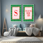 Personalised Christmas Green Check Forever Print | Double Sided - Larosier Prints
