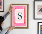 Personalised Christmas Pink Check Forever Print | Double Sided - Larosier Prints