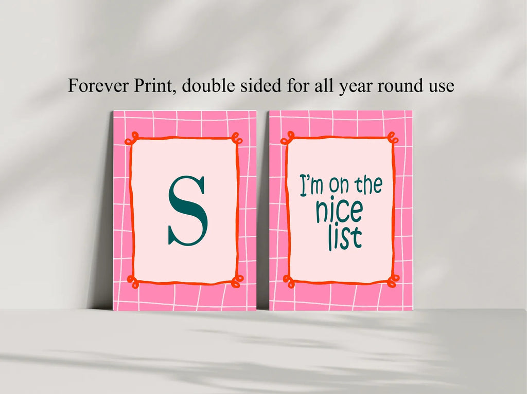 Christmas Pink Check Letter to Santa Kit inc Personalised Forever Print - Larosier Prints