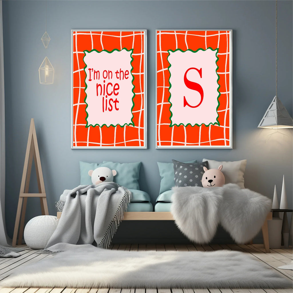 Christmas Red Check Letter to Santa Kit inc Personalised Forever Print - Larosier Prints