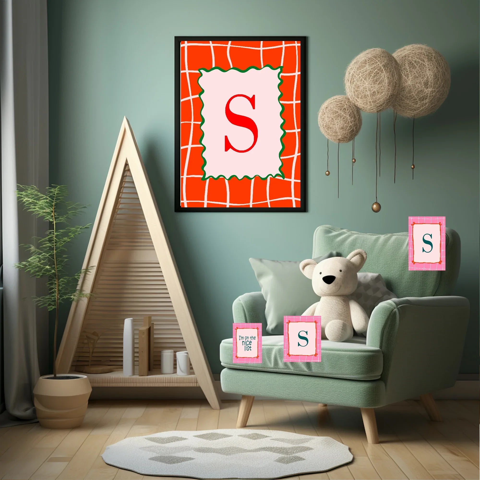 Personalised Christmas Red Check Forever Print | Double Sided - Larosier Prints