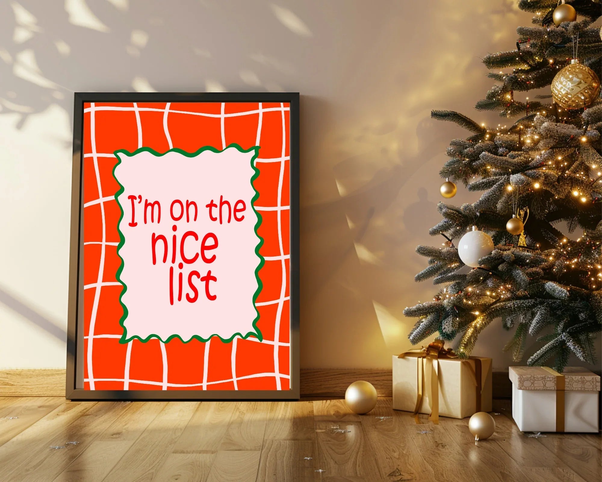 Christmas Red Check Letter to Santa Kit inc Personalised Forever Print - Larosier Prints