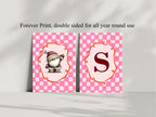 Personalised Pink Check Santa Forever Print | Double Sided - Larosier Prints