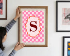 Personalised Pink Check Santa Forever Print | Double Sided - Larosier Prints