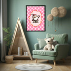 Personalised Pink Check Santa Forever Print | Double Sided - Larosier Prints