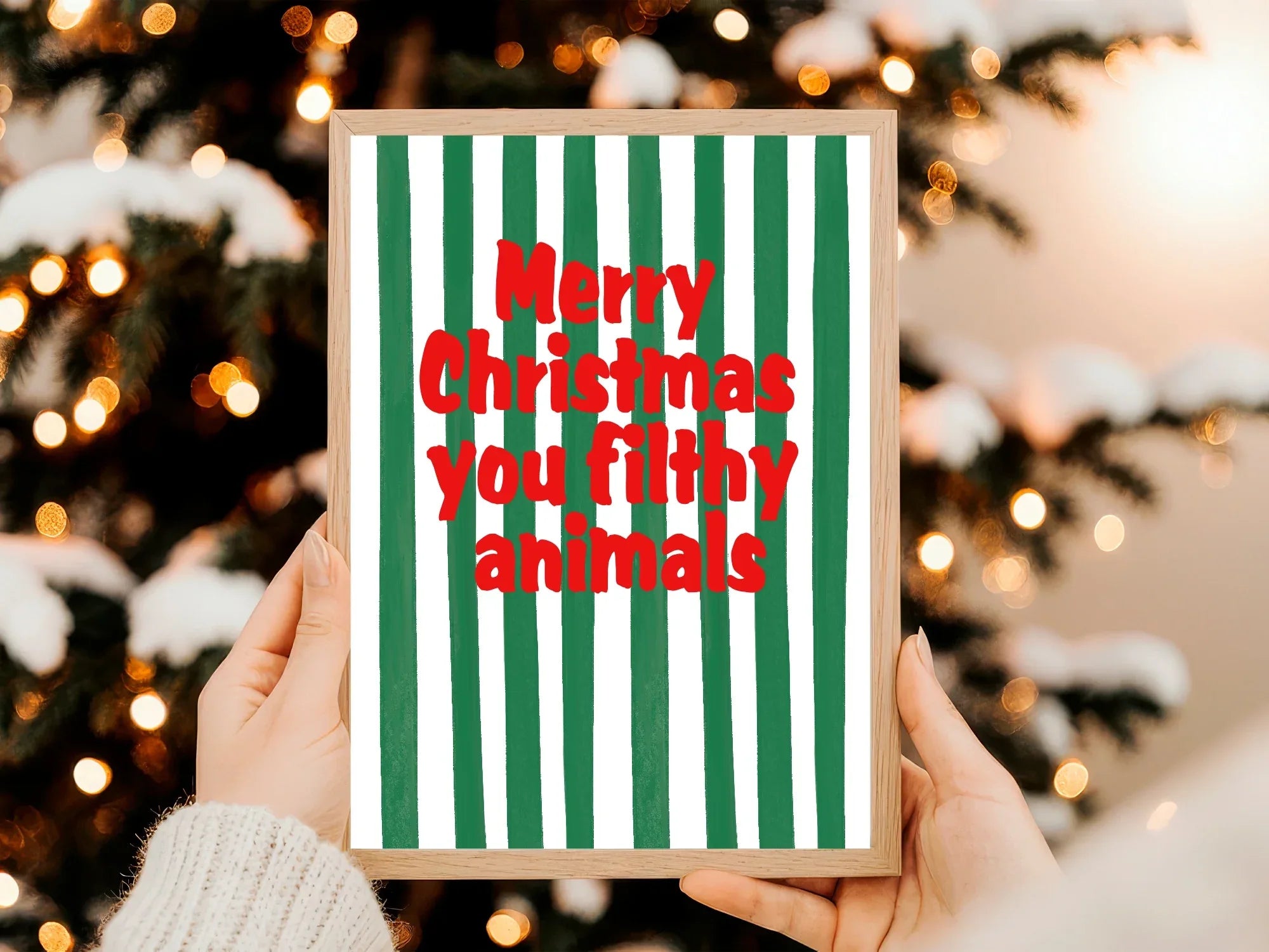 Merry Christmas You Filthy Animals Print | Seasonal Wall Art - Larosier Prints