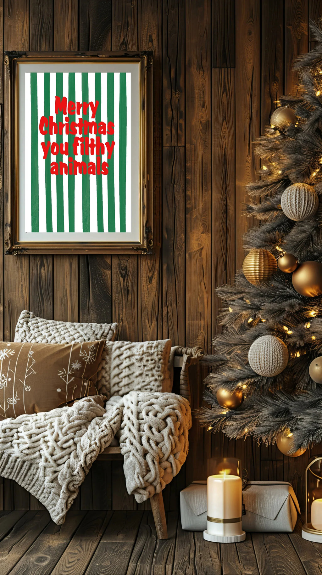 Merry Christmas You Filthy Animals Print | Seasonal Wall Art - Larosier Prints