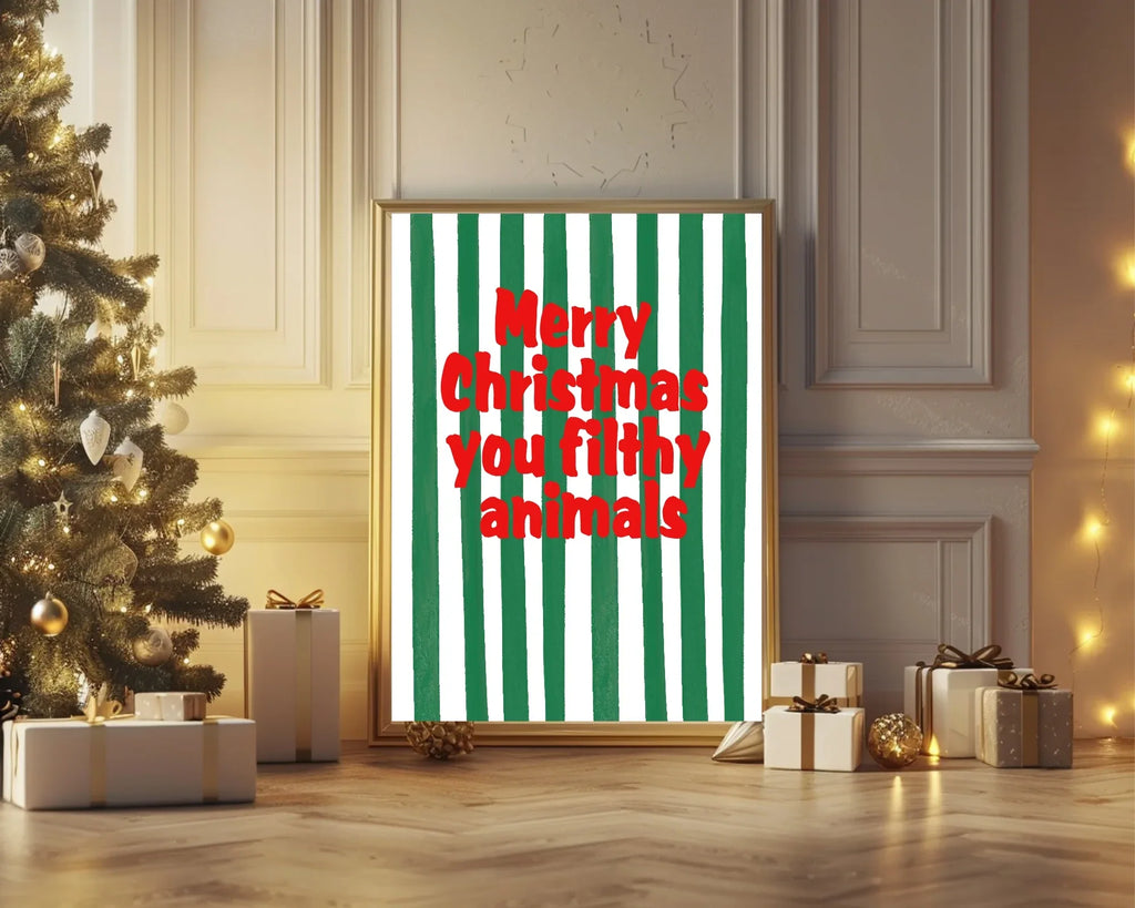 Merry Christmas You Filthy Animals Print | Seasonal Wall Art - Larosier Prints