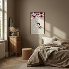 Blush & Burgundy Floral Framed Personalised Initial Print - Larosier Prints