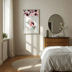 Blush & Burgundy Floral Framed Personalised Initial Print - Larosier Prints