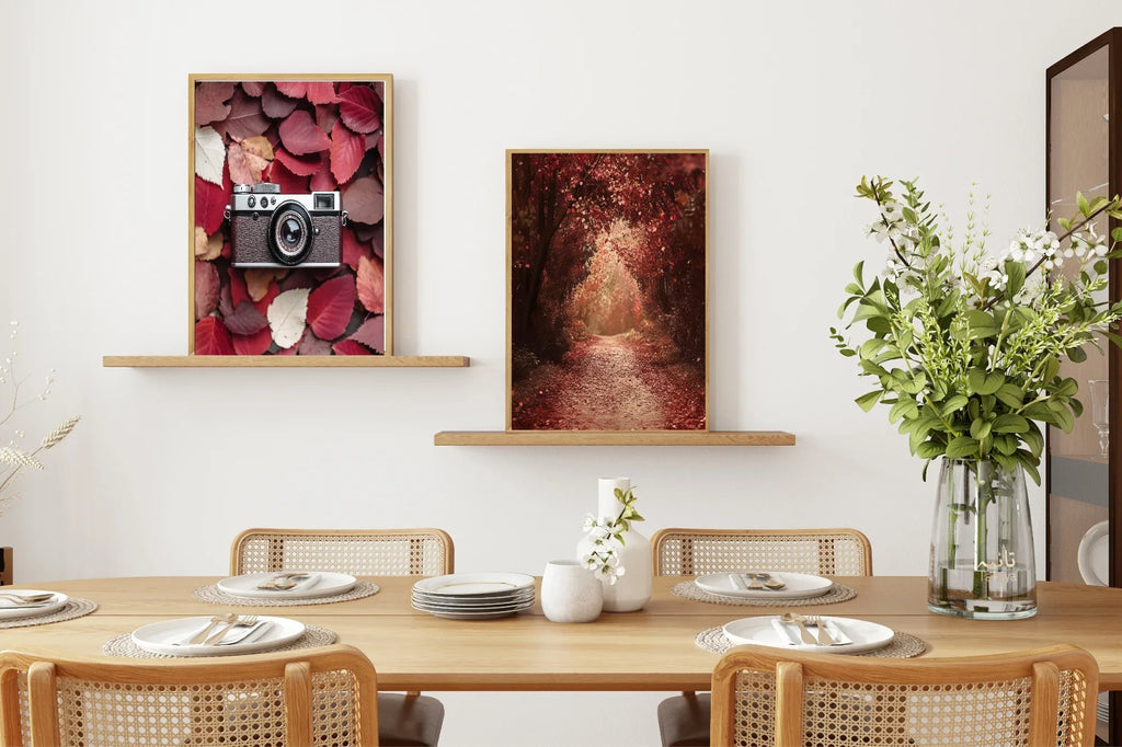 Burgundy Forest Print | Cosy Modern Wall Art - Larosier Prints