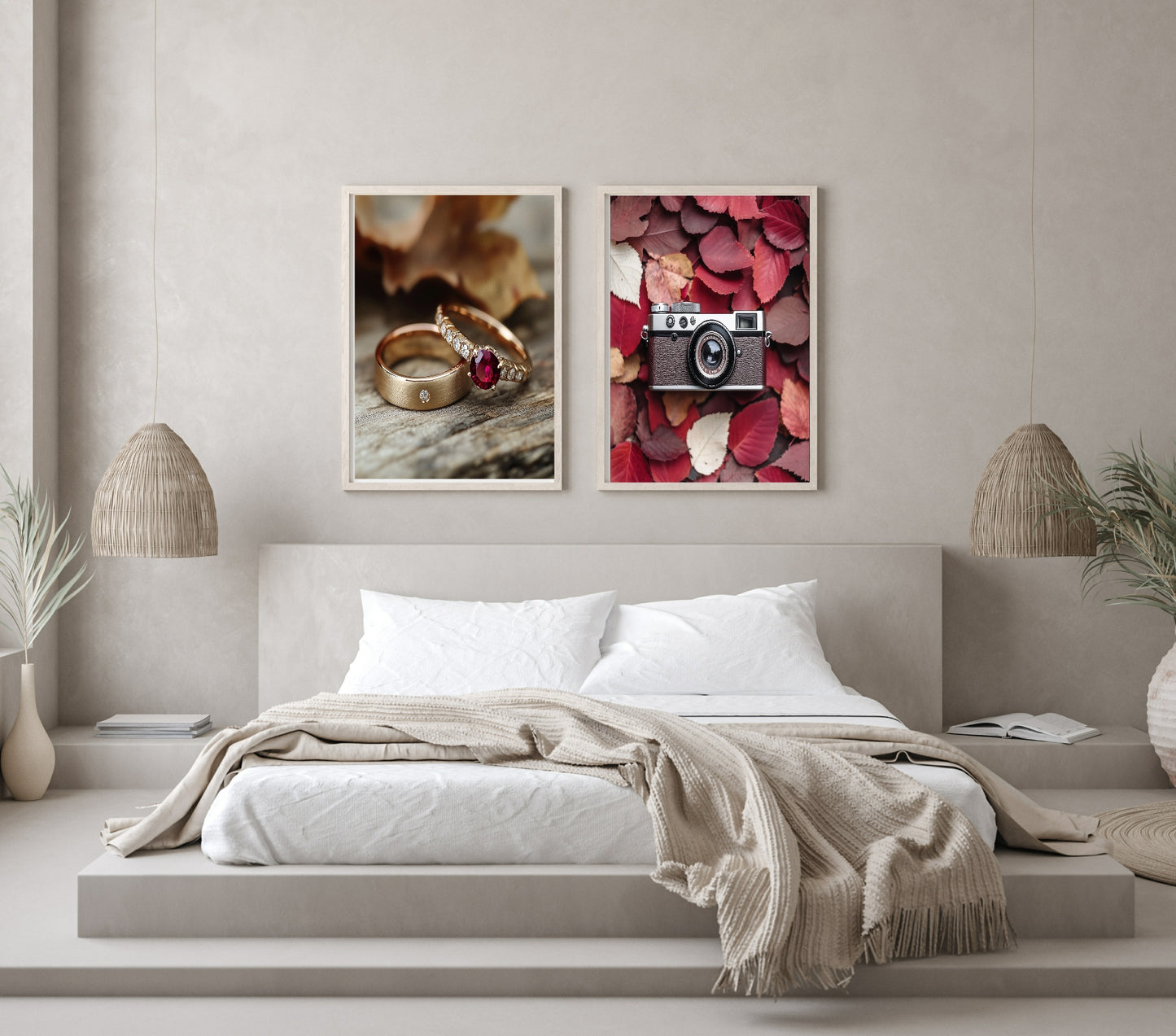 Burgundy Rings Print | Cosy Modern Wall Art