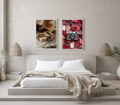 Burgundy Rings Print | Cosy Modern Wall Art