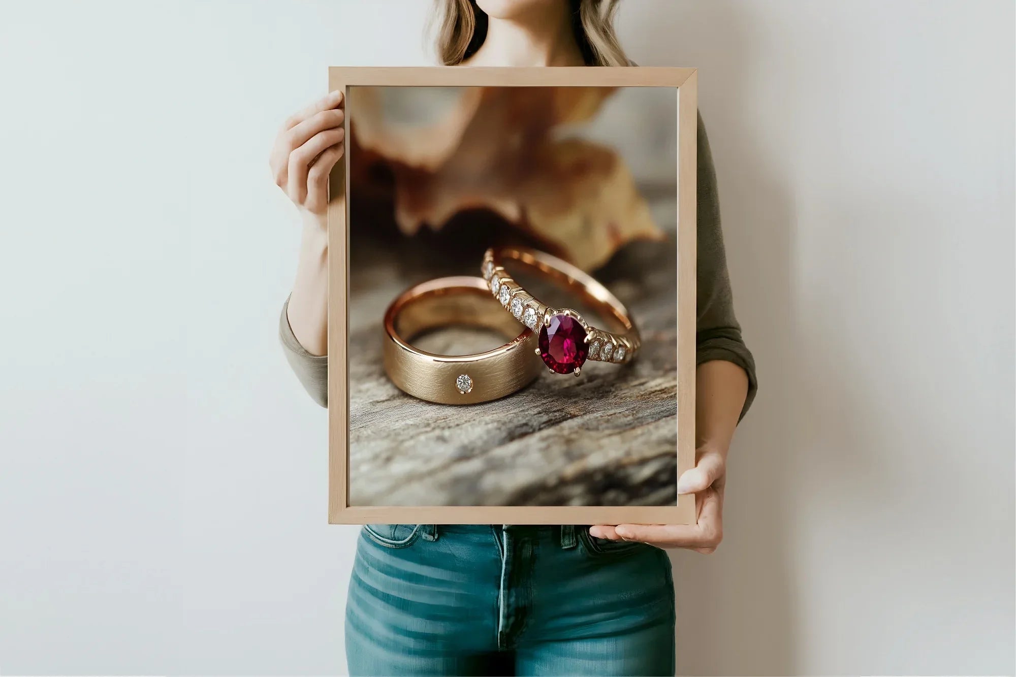 Burgundy Rings Print | Cosy Modern Wall Art - Larosier Prints