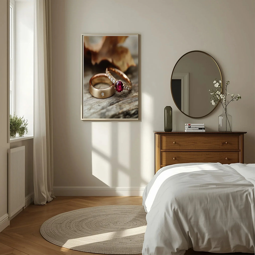 Burgundy Rings Print | Cosy Modern Wall Art - Larosier Prints