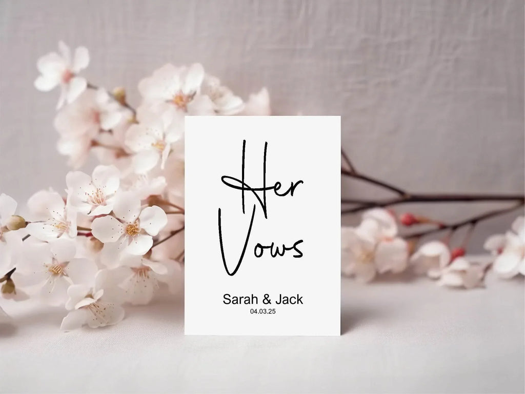 Minimalist Set Of Two Wedding Vow Books - Larosier Prints