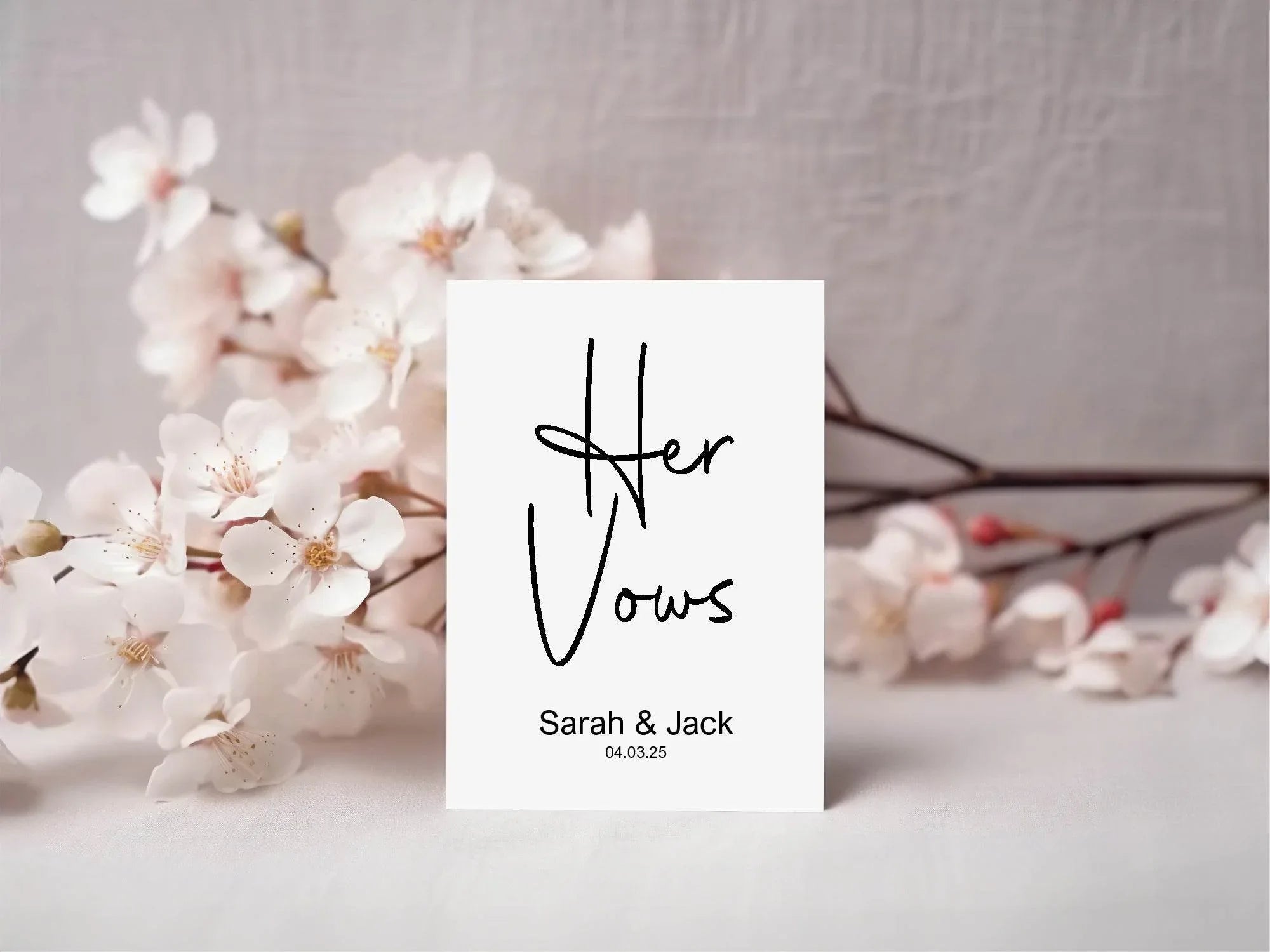 Minimalist Set Of Two Wedding Vow Books - Larosier Prints