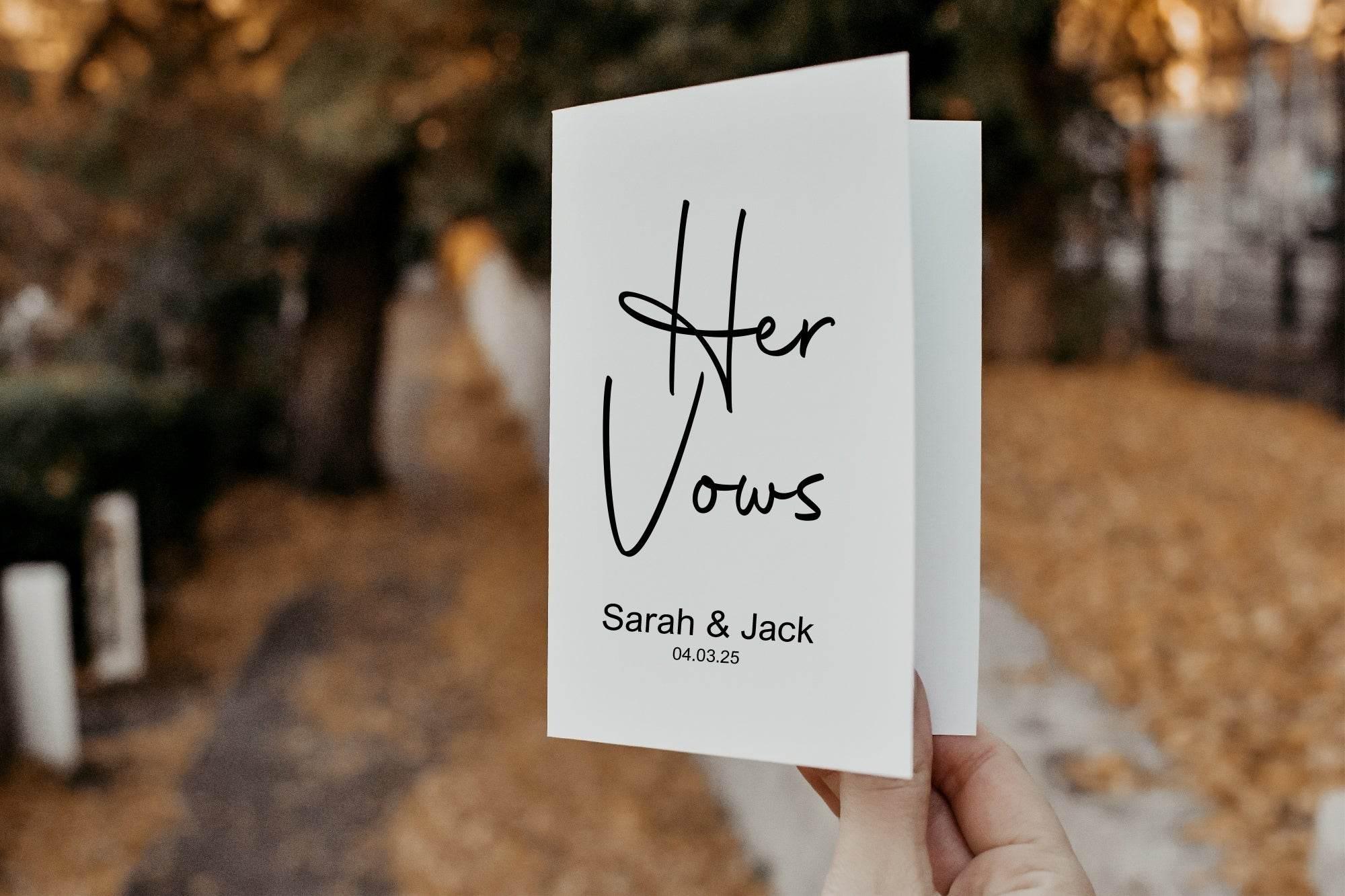 Minimalist Set Of Two Wedding Vow Books - Larosier Prints