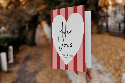 Red & Pink Set Of Two Wedding Vow Books