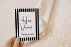 Black & White Stripe Set Of Two Wedding Vow Books - Larosier Prints